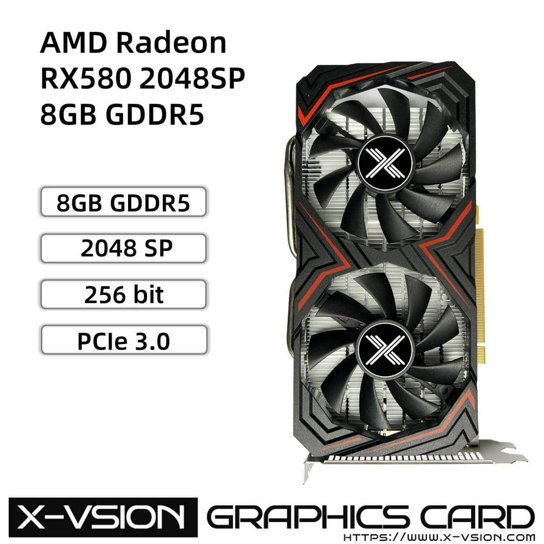 AMD Radeon RX580 2048SP graphics card with 8GB GDDR5 memory AMD Radeon RX580 2048SP graphics card with 8GB GDDR5 memory